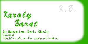 karoly barat business card